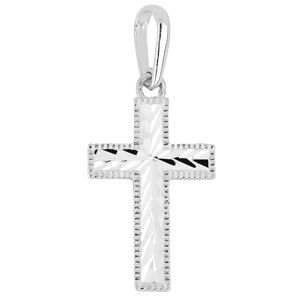 Lykka Crosses kantat diamantslipat korshänge i vitguld 15,42 mm main product photo