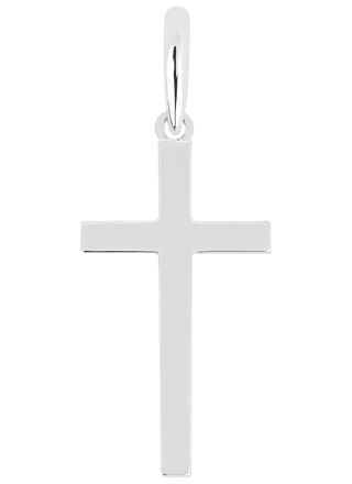 Lykka Crosses enkelt korssmycke i vitguld