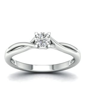 Lykka Elegance enstensring med diamanter vitguld 0,1 ct