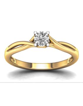 Lykka Elegance enstensring med diamanter gulguld 0,1 ct