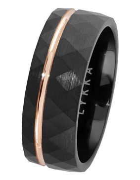 Lykka Strong tvåfärgad svart tungsten ring 8 mm