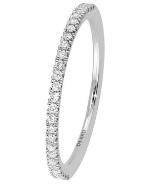 Lykka Elegance halvallians diamantring i vitguld 0,12 ct
