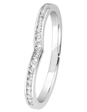 Lykken Elegance chevron diamantring i vitguld 0,10 ct