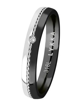 Lykka Strong enstens stålring