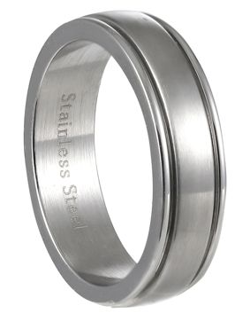 Lykken Strong slät stålring med spår 6 mm
