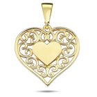 Lykka Casuals filigran hjärthänge i gul guld