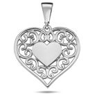 Lykka Casuals filigran hjärthänge i vitguld