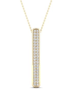 Dubbelradigt journey diamant hänge 3,2 x 21,8 mm i gulguld