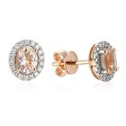 Lykka Elegance ovala halo morganit diamantörhängen