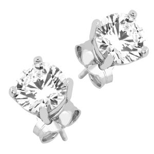 Lykka Casuals solitaire runda zirkon stift örhängen i silver 8 mm main product photo