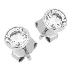 Lykka Casuals bezelinfattade enstens stiftörhängen i silver 6 mm