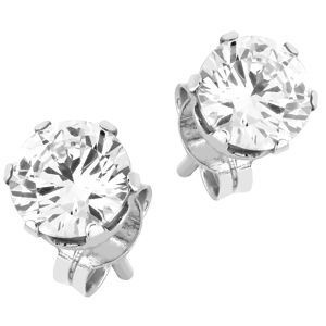 Lykka Casuals enstens runda zirkon stift örhängen i silver 8 mm main product photo