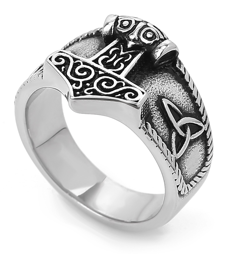 Lykka Viking Mjölnir stålring 21.5 mm  