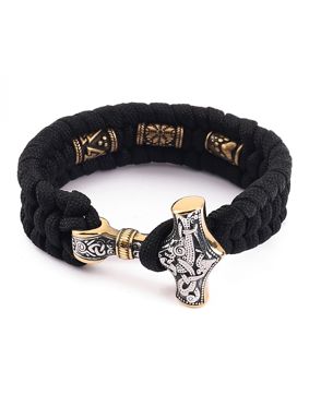 Lykken Viking Mjölnir nylon-stålarmband 23 mm 21 cm