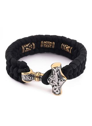 Lykka Viking Mjölnir nylon-stålarmband 23 mm 21 cm