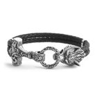Lykka Viking Mjölnir och Fenrir läderarmband 10 mm 21 cm