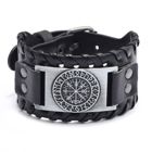 Lykka Viking Vegvisir läder armband 40 mm säädettävä