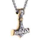 Lykka Viking Mjölnir halsband guld-silver 60 cm 4.3 x 3.1 cm