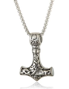 Lykken Viking Mjölnir silver 60 cm halsband 4.3 x 3 cm