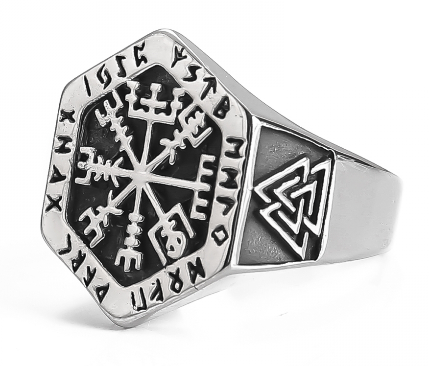 Lykka Viking Vegvisir stålring 20.0 mm  