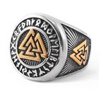 Lykka Viking Valknut guld-silver stålring 20.5 mm