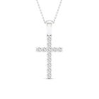 Lykka Elegance diamant kors med kroninfattning 0,25 ct vitguld