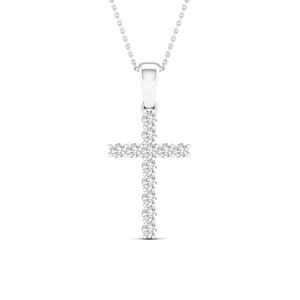 Lykka Elegance diamant kors med kroninfattning 0,25 ct vitguld main product photo