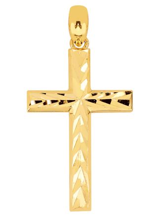 Lykka Crosses diamantslipat hängsmycke Kors i gul guld