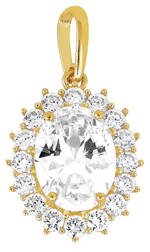 Lykka Casuals ovala halo hänge i gul guld