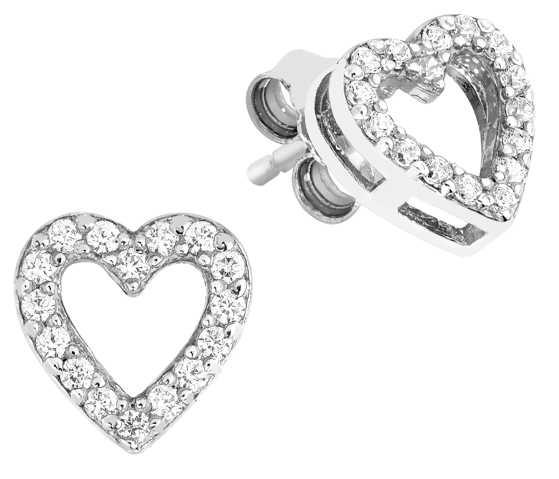 Lykka Hearts silver heart-design örhängen i silver