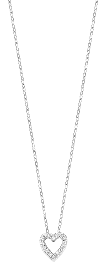 Lykka Hearts silver öppet hjärta halsband