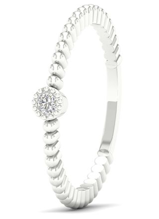 Lykka Elegance solitär diamant ring vitguld med kultråd 0,03 ct