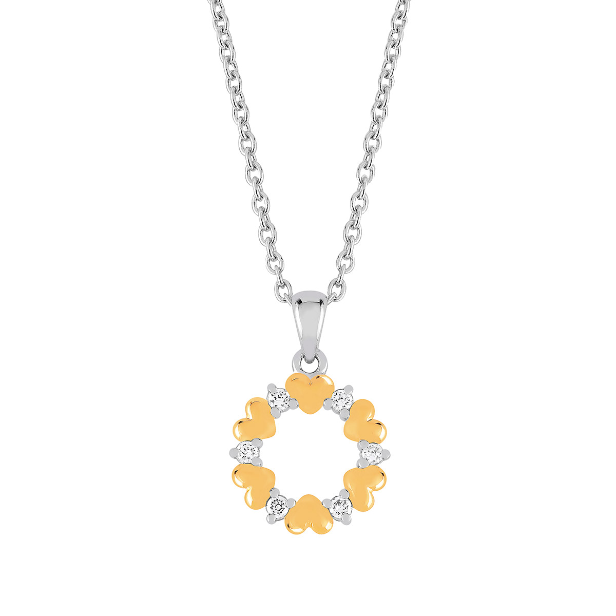 Lykken hjärthalsband i silver med zirkonia 45 cm