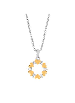 Lykken hjärthalsband i silver med zirkonia 45 cm