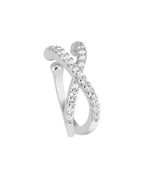 Lykken Casuals ear cuff örhängen silvera zirkonia