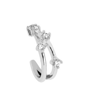 Lykken Casuals dubbelring ear cuff silver örhängen