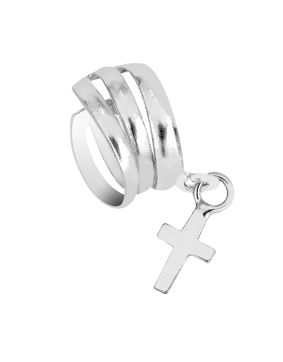 Lykken Casuals kors ear cuff silver örhängen