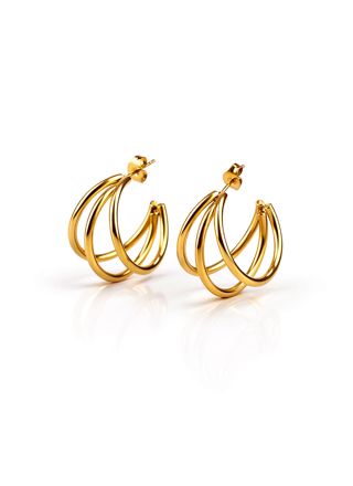 Madoww Triple Hoop förgyllda örhängen 25 mm