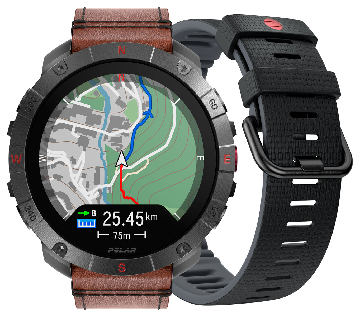 Polar Grit X2 Pro Titanium Leather Bronze M/L