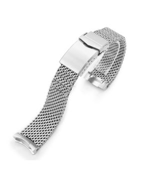 MiLTAT Curved End Massy Mesh-armband för Seiko SKX MC221820B006B