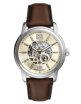 Fossil Heritage Beige Gold Brown Leather ME3264
