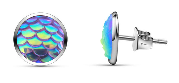 Hopeapuro våg 8 mm örhängen