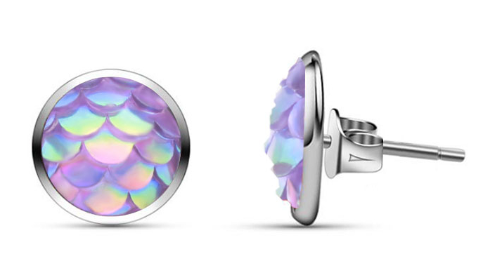 Hopeapuro sjöstjärna 10 mm örhängen