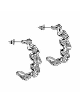 Lykken Trend vågformade stålörhängen 15,5 mm