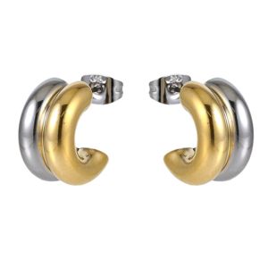 Lykka Strong tvåfärgade stål örhängen main product photo