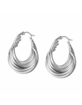 Lykken Trend räfflade stålörhängen 10 mm