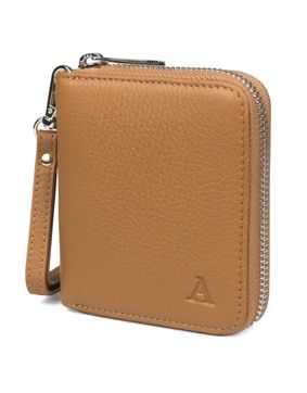 Aarni hjortskinn mini Clutch-plånbok cognac/silver