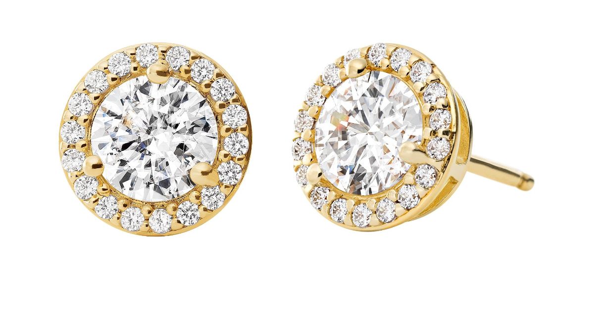 Michael Kors guldfärgat halo silverörhängen MKC1035AN710