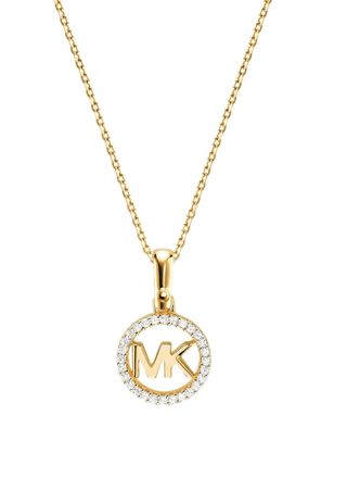 Michael Kors guldfärgat logo silverhalsband MKC1108AN710