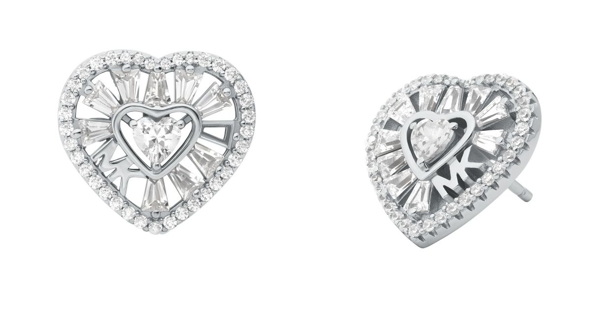 Michael Kors silver hjärtörhängen MKC1691CZ040